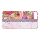 Roze Floral Design Case-Mate iPhone Case (Achterkant (Horizontaal))