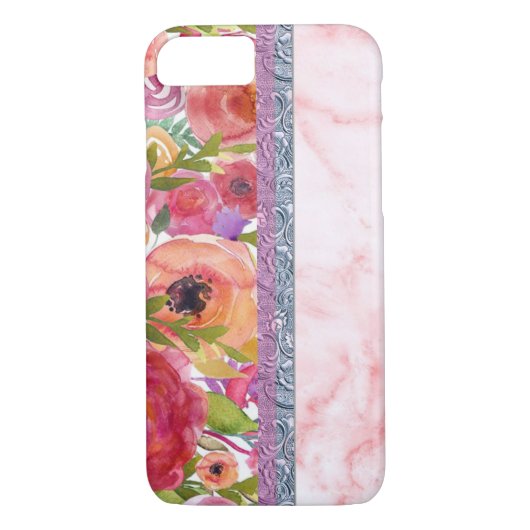 Roze Floral Design Case-Mate iPhone Case (Achterkant)