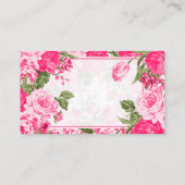 Roze Floral Design - Creëer uw eigen Informatiekaartje (Achterkant)
