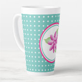 Roze Floral Design Latte Mok (Linkerhoek)