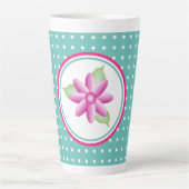 Roze Floral Design Latte Mok (Voorkant)