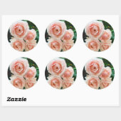 Roze Floral Design Ronde Sticker (Vel)