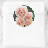 Roze Floral Design Ronde Sticker (Tas)