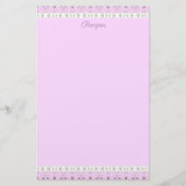 Roze Floral Designer Briefpapier (Voorkant)