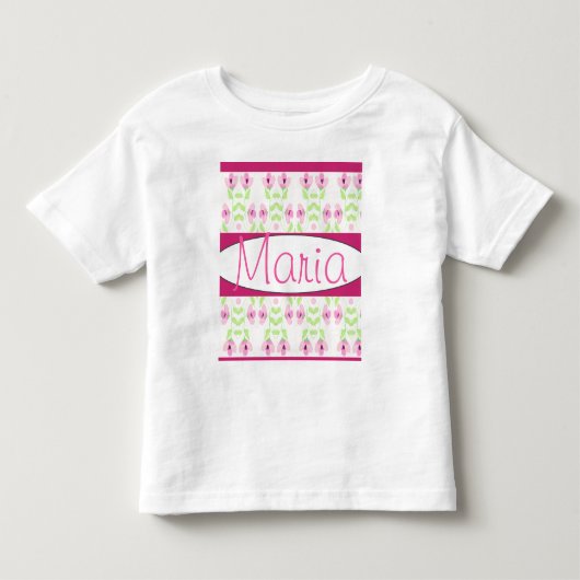 Roze Floral Designer Kinder Shirts (Voorkant)