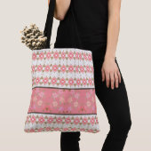 Roze Floral Designer Tote Bag (Dichtbij)