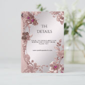 Roze  Floral Detail behuizing Kaart (Staand voorkant)