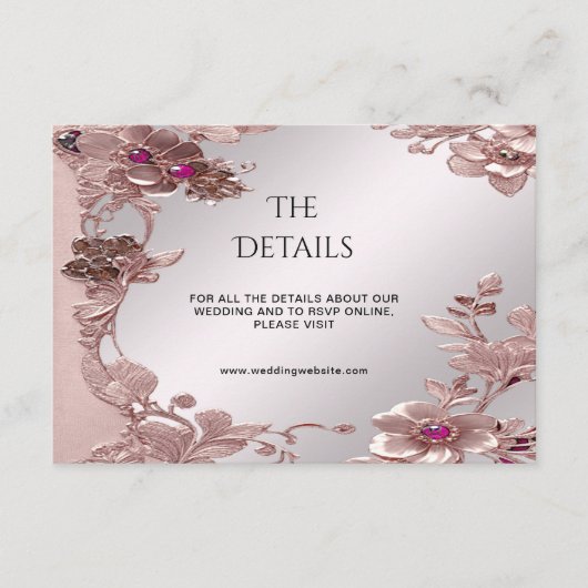 Roze Floral Detail behuizing Kaart (Voorkant)