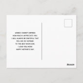 Roze floral & Diamond Tiara Princess Moederdag Briefkaart (Achterkant)