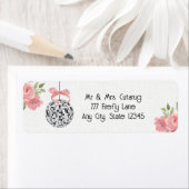 Roze Floral Disco Ball Return Address Label (Insitu)