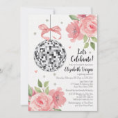 Roze Floral Disco Thleed Bridal Shower Kaart (Voorkant)