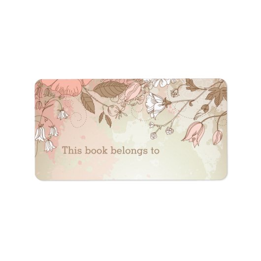 Roze Floral "Dit boek behoort tot" etiketten (Voorkant)