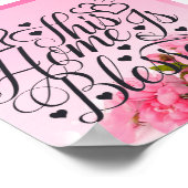 Roze Floral - Dit huis is leeg Poster (Hoek)