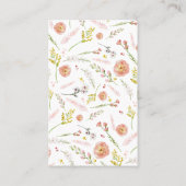 Roze Floral DIY Ketting- en oorkaarthouder Visitekaartje (Achterkant)