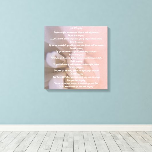 Roze Floral: "Doe het hoe dan ook" Canvas Afdruk (Insitu (Houten vloer))