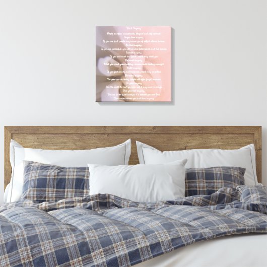 Roze Floral: "Doe het hoe dan ook" Canvas Afdruk (Insitu (Slaapkamer))
