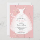 Roze Floral Elegance Bride Gown Vrijgezellenfeest Kaart (Voorkant)