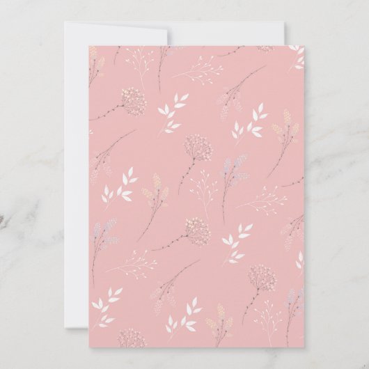 Roze Floral Elegance Bride Gown Vrijgezellenfeest Kaart (Achterkant)