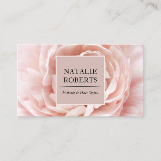  Roze Floral Elegant Beauty Salon & Spa Visitekaartje (Voorkant)