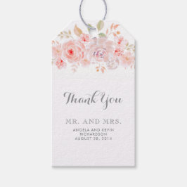 Roze Floral Elegant Cadeaulabel
