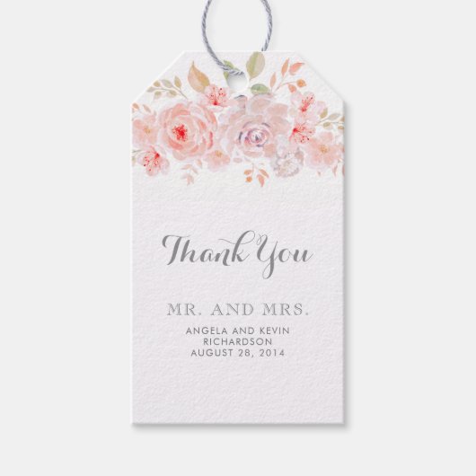 Roze Floral Elegant Cadeaulabel (Voorkant)
