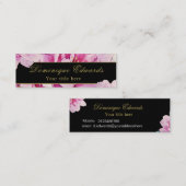 Roze Floral Elegant Chic Gold Professional Mini Visitekaartje (Voorkant / Achterkant)