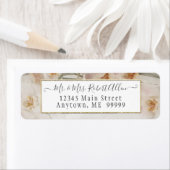Roze Floral Elegant Gold Script Botanical Wedding Etiket (Insitu)