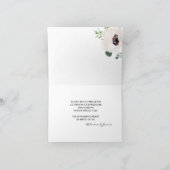 Roze Floral Elegant Modern Flowers Wedding Bedankkaart (Binnen)