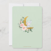 Roze Floral Elephant 1st Birthday Crescent Moon  Kaart (Achterkant)