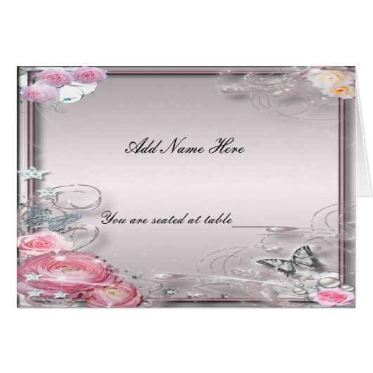 Roze Floral en Butterfly vouwtafel (Voorkant Horizontaal)