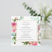 Roze Floral en goudlegant Baby shower Kaart (Staand voorkant)