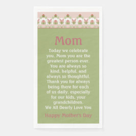 Roze Floral en licht groen Servet