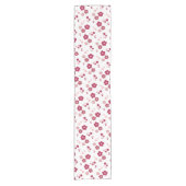 Roze Floral en Polka Dot Korte Tafelloper (Voorkant)