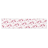 Roze Floral en Polka Dot Korte Tafelloper (Horizontaal)