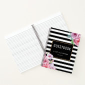 Roze Floral en Stripes Notitieboek (Binnen)