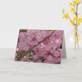 Roze Floral en vlinder Kaart (Gele Bloem)
