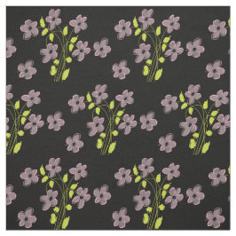 Roze Floral en zwart met Limoen Stof