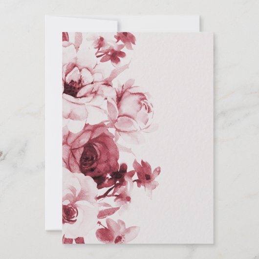 Roze Floral Engagement Party Kaart (Achterkant)