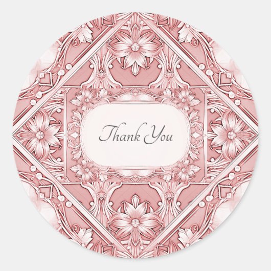 Roze Floral Envelope Seal Sticker (Voorkant)