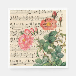  Roze Floral Ephemera Servet