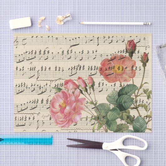  Roze Floral Ephemera Tissuepapier (Craft)