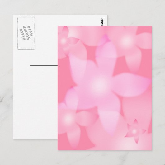 Roze Floral Escape Briefkaart (Voorkant / Achterkant)