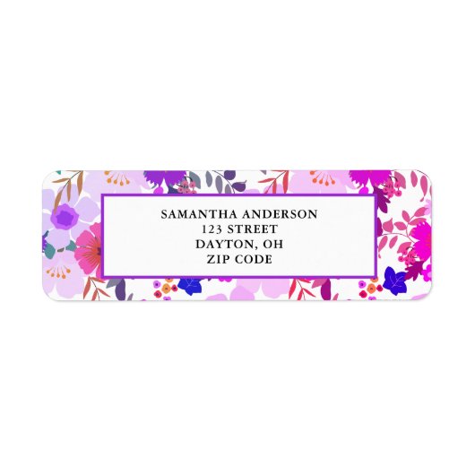 Roze Floral Etiket (Voorkant)