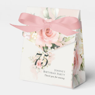 Roze Floral Eucalyptus 75th Birthday Party Grandma Bedankdoosjes