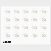 Roze Floral Eucalyptus Hartelijk dank Ronde Sticker (Vel)