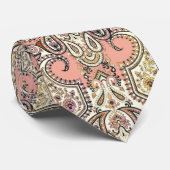  Roze Floral Exotic Motif Pattern Stropdas (Opgerold)