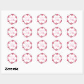 Roze Floral Fabulous 50 zaterdag Ronde Sticker (Vel)