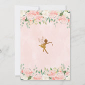 Roze Floral Fairies Butterfly Birthday Uitnodiging (Achterkant)