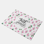 Roze Floral | Faith Can Move Mountains Deurmat (Schuin)