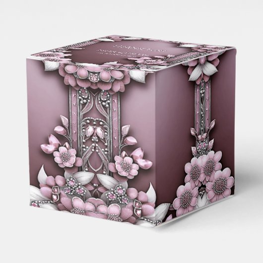 Roze Floral Favor Box Bedankdoosjes